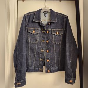 GAP NWT LARGE DENIM JACKET JEAN JACKET DARK BLUE